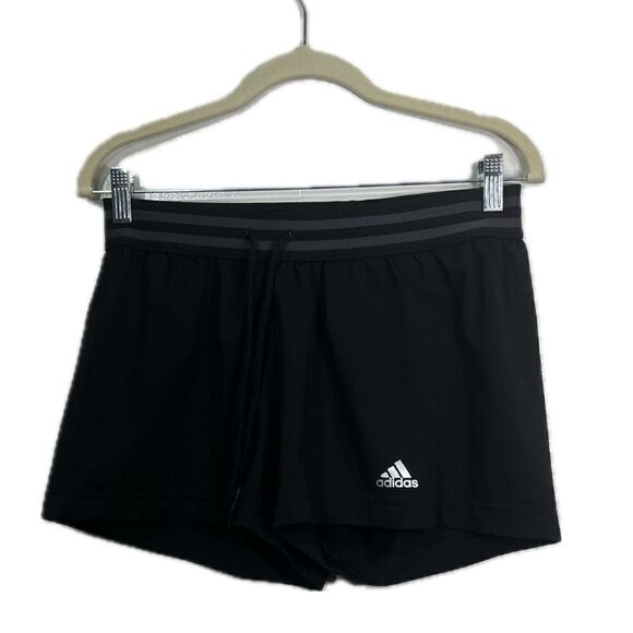 Adidas, athletic mini shorts, women’s size small, logo graphic - Picture 1 of 5